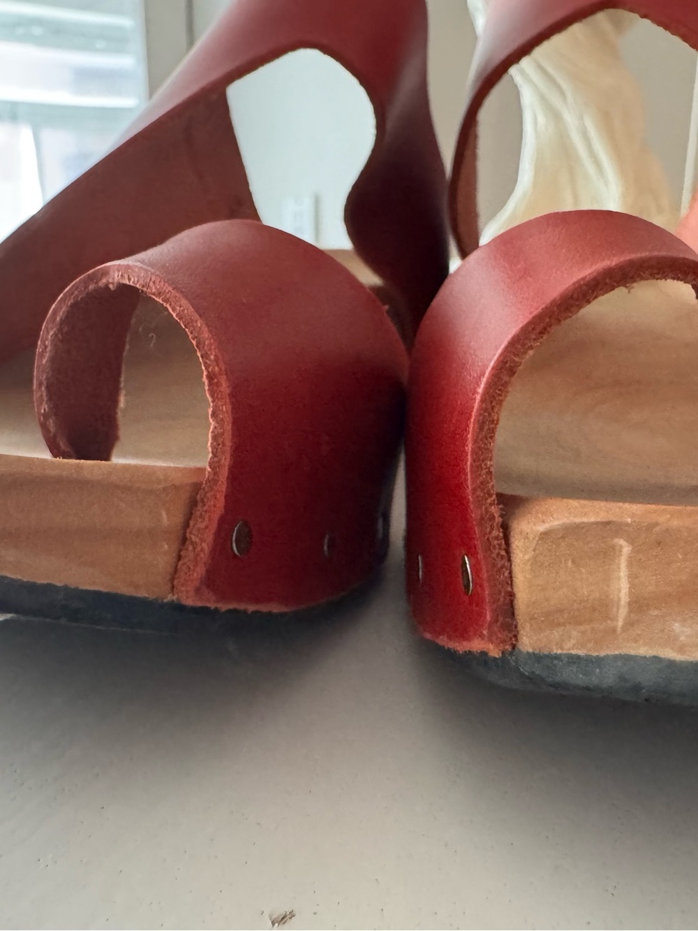 Red Platform Wedge Sandals for Women - Picture 5 of 6
